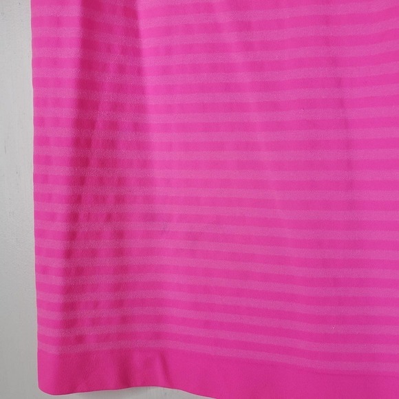 Athleta Seamless Racerback‎ Tank Top Built In Bra S Neon Pink Stripe - Picture 2 of 6